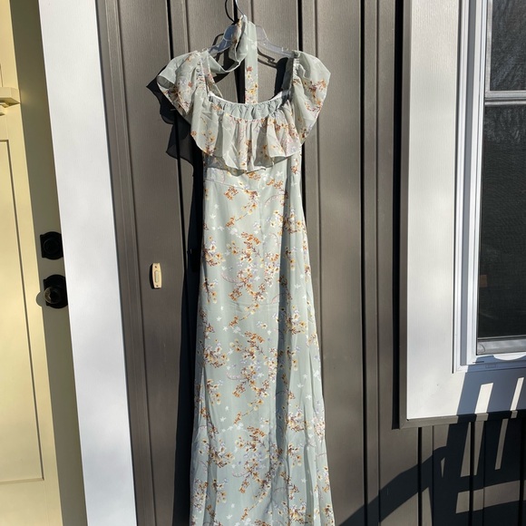 Lulu's Floral Ruffle Maxi Dress - Picture 2 of 4